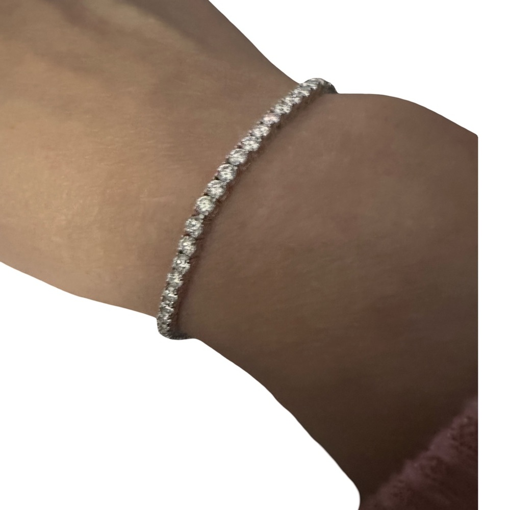 Tennis bracelet Moissanite and Sterling 925 Silver 8” - Picture 3 of 5